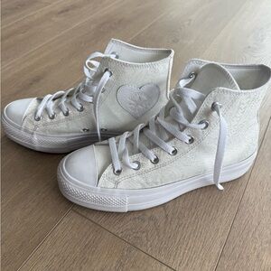 Converse Embossed White Heart High-Tops